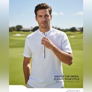 Men's White Short Sleeve Shirt Slim Fit Like M